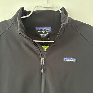 Patagonia Adze Jacket Mens Large Black Softshell Windproof Full Zip Lined NWT